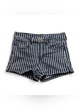 AE Striped Navy Blue Denim Shorts